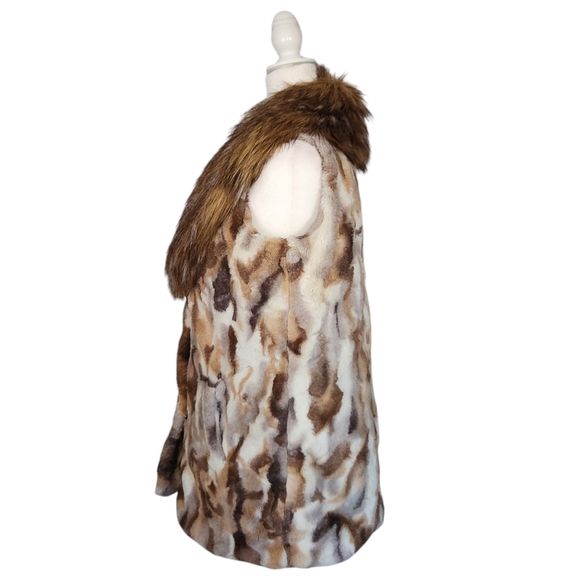 Adrienne Landau Faux Fur Animal Print Vest Womens Size M Preppy Luxury - Picture 4 of 13